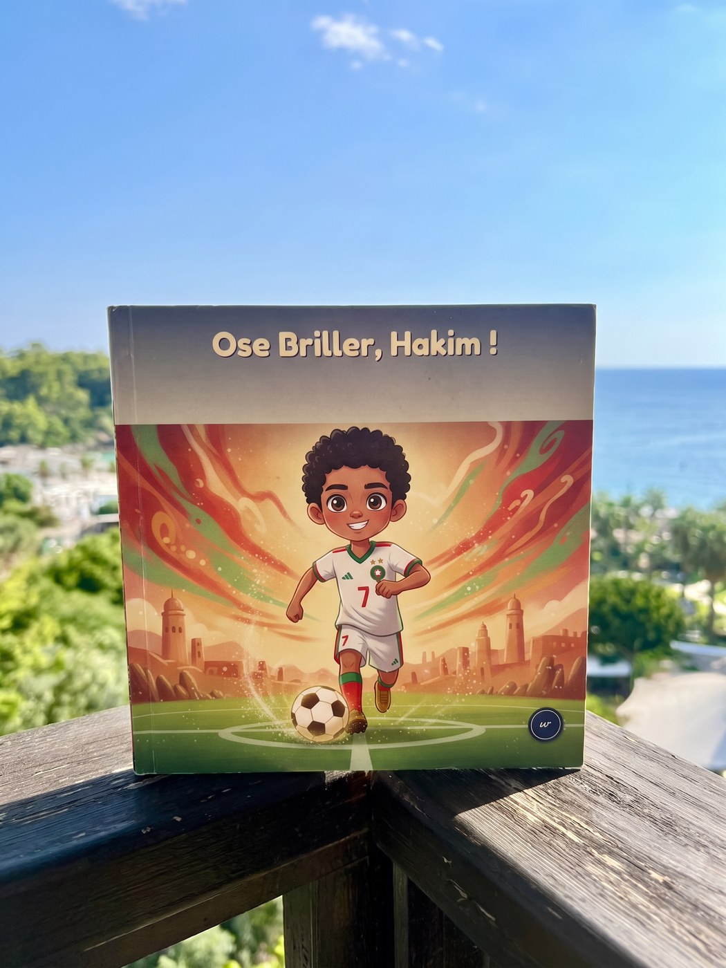 Livre imprimé tenu en main, format carré